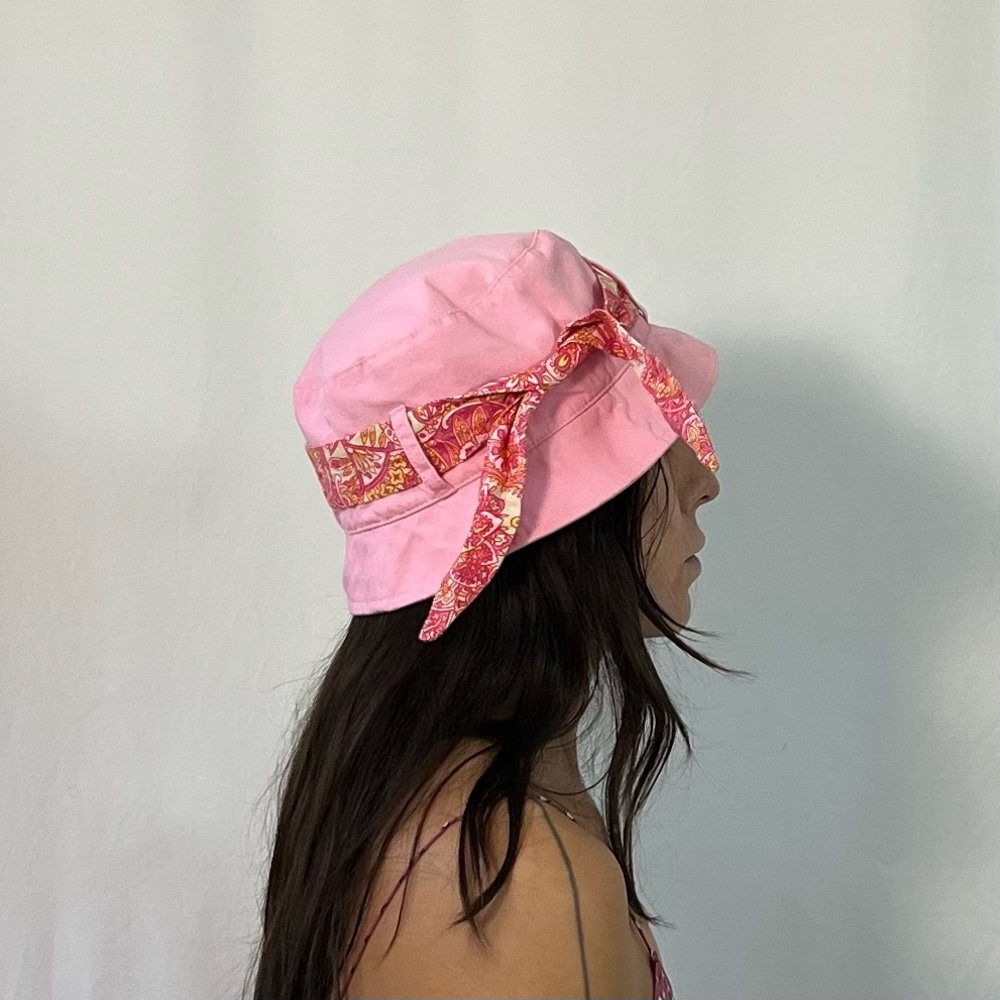 Vintage Liz Claiborne Pink Canvas Bucket Hat